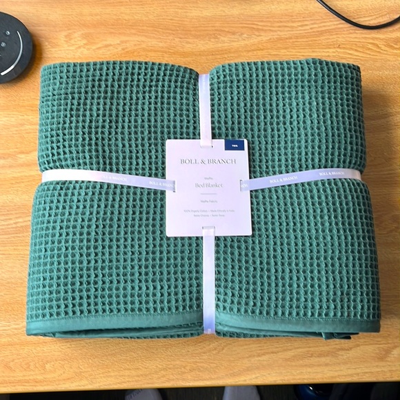 Boll and Branch Waffle Bed Blanket (Spruce) - Picture 1 of 5